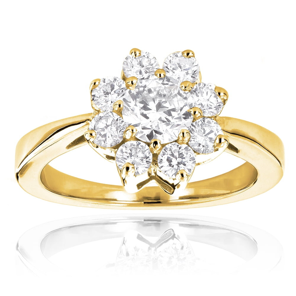14K Yellow Gold Princess Diamond Ring 1/2 cttw - Adam's Jewelry Center
